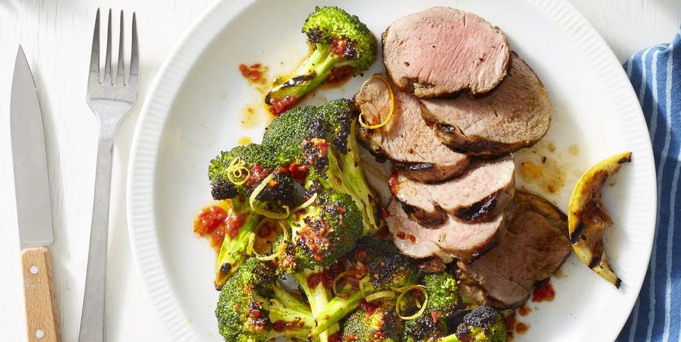 Best Grilled Pork with Charred Harissa Broccoli Recipe – How to Make Grilled Pork with Charred Harissa Broccoli
