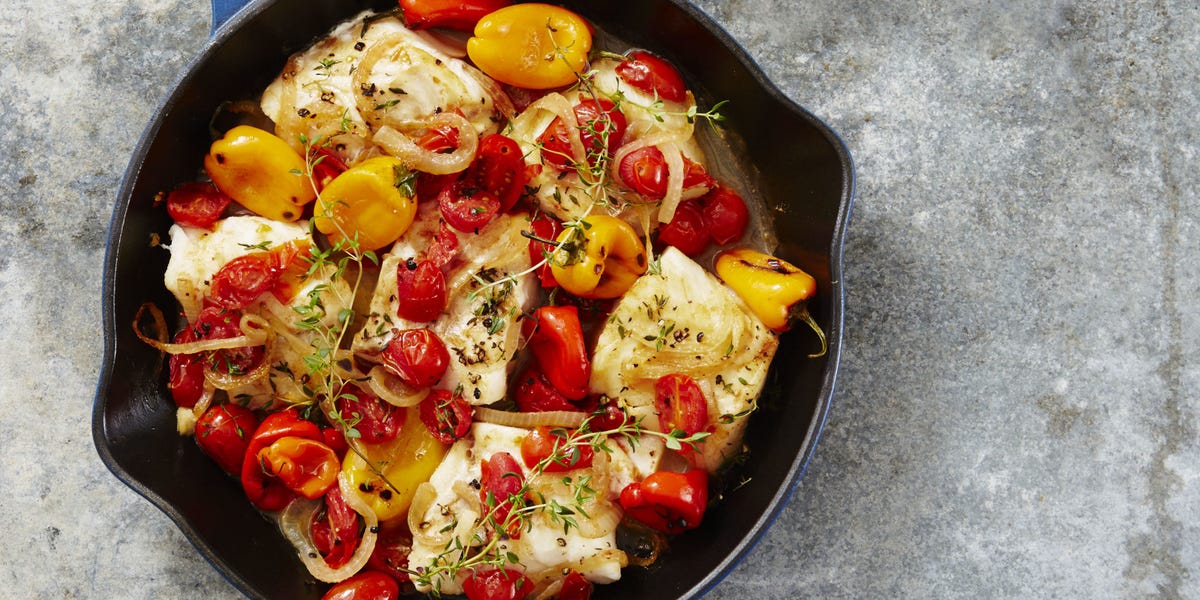 Best Mediterranean Baked Cod Recipe – How To Make Mediterranean Baked Cod – GoodHousekeeping.com